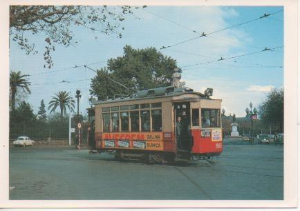 Postal E02803: Tanvias de Barcelona serie 860 . Fabricado por "Can Girona". Parc de la Ciudadela 8/1964