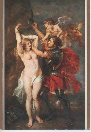Postal E02611: Andrómeda, liberada por Perseo, Rubens, Museo del Prado