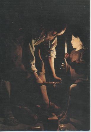 Postal E02597: Saint Joseph charpentier, Georges de la Tour