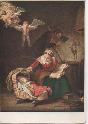 Postal E02604: Heilige Familie, Rembrandt