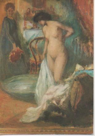 Postal E02599: Figura femenina, Ricardo Canals, Museo de Arte Moderno, Barcelona