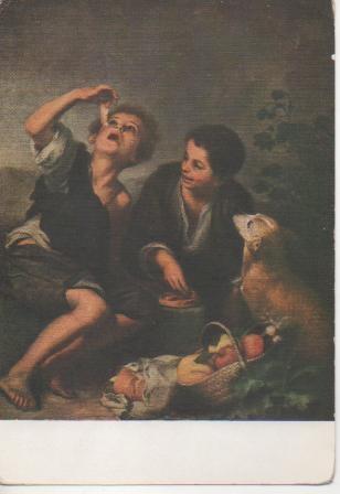 Postal E02625: Los comedores de pasteles, B.E. Murillo