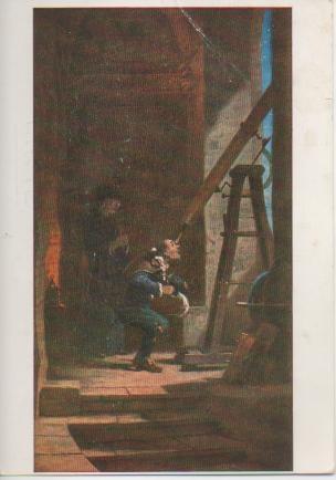 Postal E02626: Der Sterngucker, Carl Spitzweg