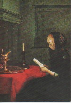 Postal E02591: Lesende Frau, Gerard Terborch, Galerie de l'Orangerie