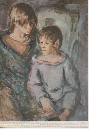Postal E02642: Figura Femenina, Pedro Creixams, Museo de Arte, Barcelona