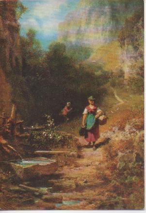 Postal E02588: La vachère, Carl Spitzweg