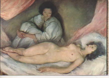 Postal E02545: Hipolito y Delfina, Ernesto Santasusana, Museo de Arte Moderno, Barcelona