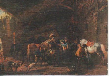 Postal E02521: Salida de las Posadas, Philips Wouwerman, Museo del Prado