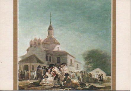 Postal E02565: La Ermita de San Isidro.El día de la Fiesta, Goya, Museo del Prado