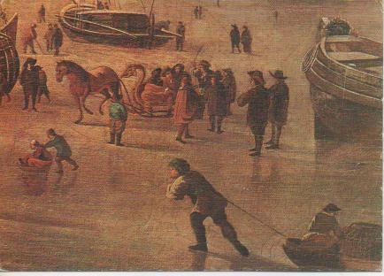 Postal E02566: Patinadores (Detalle) Dubbels, Museo del Prado