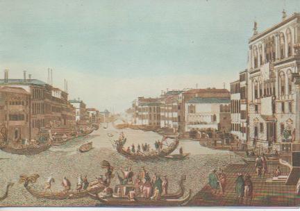 Postal E02762: Canal de Venecia, Gravado del Siglo XVIII