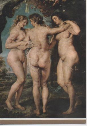 Postal E02754: Las Tres Gracias, Rubens, Museo del Prado