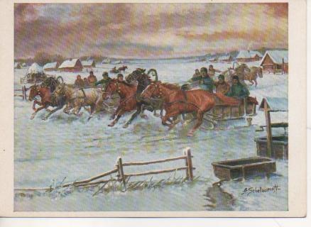 Postal E02734: Wettrennen, A. Scheloumoff