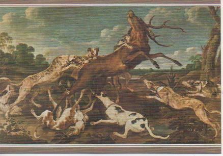 Postal E02736: Ciervo acosado por la Jauría, Paul de Vos, Museo del Prado