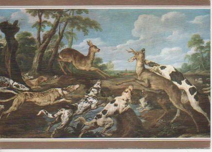 Postal E02737: Cacería de Corzos, Paul de Vos, Museo del Prado