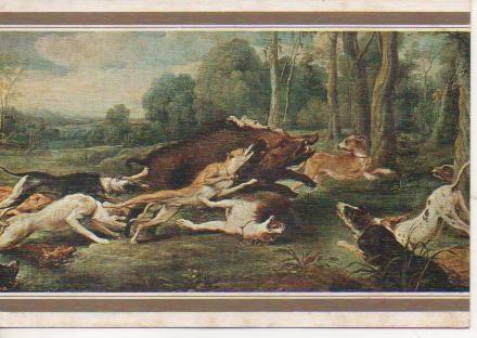 Postal E02742: Jabalí acosdo, Snyders, Museo del Prado