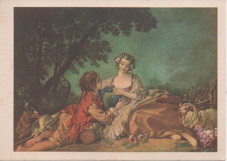 Postal E02767: La Musette, F. Boucher