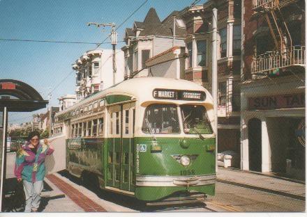 Postal E02798: Tramways de San Frncisco.Tram Nº 1058 ex tram de "Chicago transit Authority" contruit dans les années 50. 