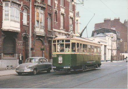 Postal E00799: Le Tamway , rue d'Isly le 5 août 1964, Line "Hi barré" des Tramways de Lille