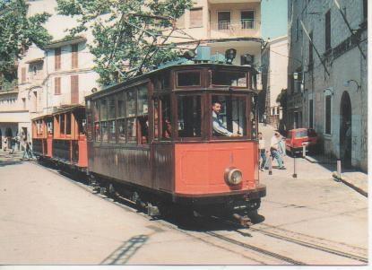Postal E02770: Tranvía eléctico de Sóller a Palma, serie 1a 3.conturidospor Cardé y Escoriaza de Zaragoza 1913