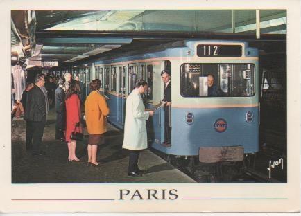 Postal E02773: Paris-Le M´rteo,Rame sur pneumatiques en sttion