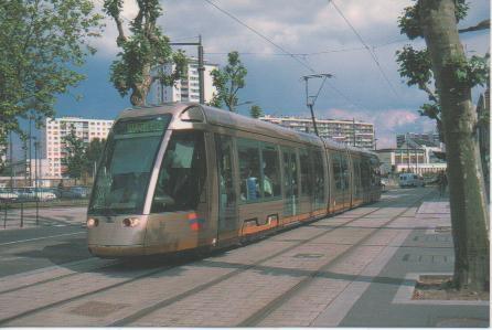 Postal E02780: #58 is a new Alston Citais articulated low-floor car, model TGA301
