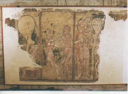 Postal E02686: La Creación , Fragmento del conjunto mural  siglo XIII, Templo parroquial,Urries