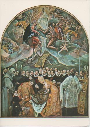 Postal E02685: Santo Tomé.Entierro del Conde de Orgaz, Greco, Toledo