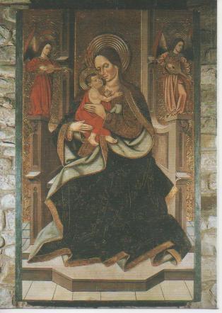 Postal E02677: Santa Maria, Pintura sobre tala de Juan de la Abadía, siglo XV, Sorripas
