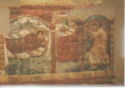 Postal E02676: Templo parroquialde los Santos Julián y Basislisa, El Nacimiento siglo XI, Bagues