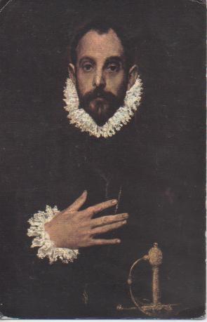 Postal E02718: El Caballero de la Mano al Pecho, Greco, Museo del Prado