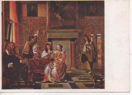 Postal E02731: Conversación, Pieter de Hooch