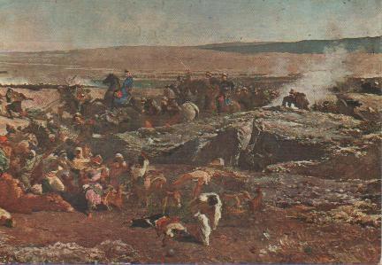 Postal E02699: Batalla de Tetuán "Fragmento", M. Fortuny, Museo del Prado