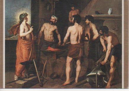 Postal E02708: La Fragua de Vulcano, Diego Velázquez, Museo del Prado 