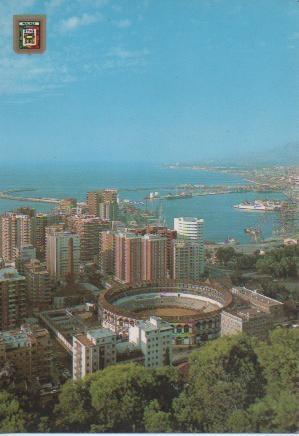 Postal E03452: Plaza de Toros y Puerto, Málaga