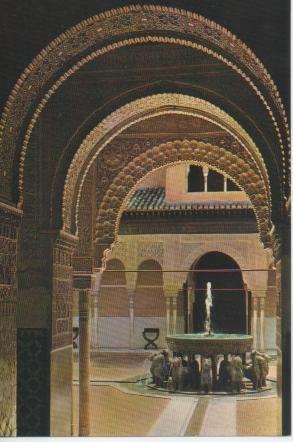Postal E03386: Patio de los Leones-Alhambra, Granada