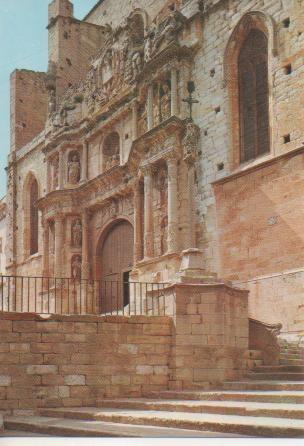 Postal E03515: Esglèsia de Santa Maria, portada barroa S. XII, Montblanc