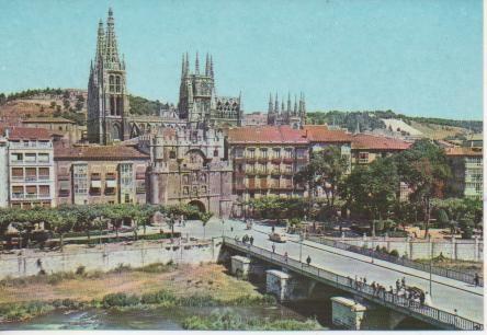Postal E03598: Puente y Arco de Santa María,Burgos