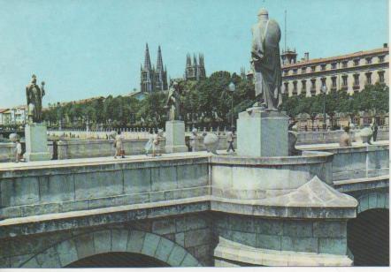 Postal E03599: Detalle Puente de San Pablo, Burgos
