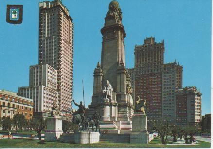 Postal E03650: Plaza de España. Monumento a Cervantes, Madrid