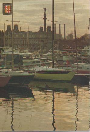 Postal E03526: Atardecer en el Puerto, Barcelona