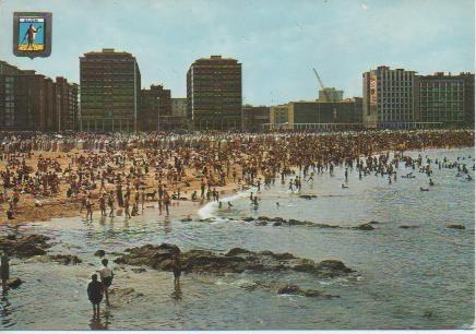 Postal E03573: Playa de San Lorenzo, Gijón