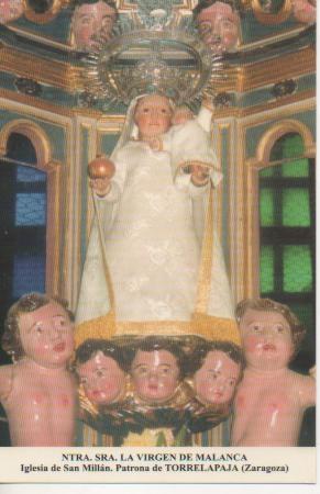 Postal E03162: Ntra. Sra. La Virgen de Malanca Iglesia de San Milán. Patrona de Torrelapaja, Zaragoza