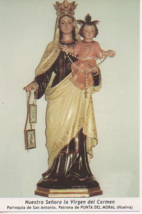 Postal E03230: Nuestra Señora la Virgen del Carmen Parroquia de San Antonio. Patrona de Punta del Moral, Huelva