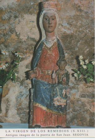 Postal E03357: La Virgen de los Remedios (S. XIII) Antigua imgen de la puerta de San Juan, Segovia