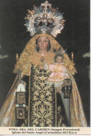 Postal E03248: Ntra.Sra. Del Carmen (imagen Procesional) Iglesia del Santo Angel (Carmelitas), Sevilla