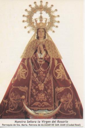 Postal E03267: Nuestra Señora la Virgen del Rosario. Parroquia de Sta. Maria. Patrona de Alcázar de San Juan, Ciudad Real