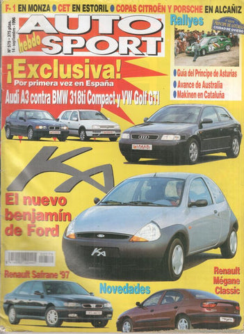 Revista: Auto hebdo Sport num 579 (14 septiembre de 1996) - Exclusiva por primera vez en España Audi A3 contra BMW 318ti Compact y VW Golf GTI