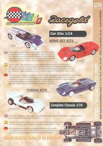 Folleto publicidad: Racegold Car Kits 1/24 (MRRC Internacional Hobbies )