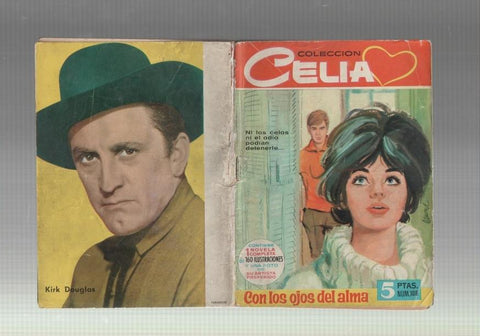 Celia numero 108: Con los ojos del alma, trasera foto artista Kirk Douglas
